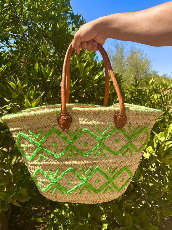 Handwoven Moroccan Straw Basket – Market & Beach Tote - ECOMOROCCO