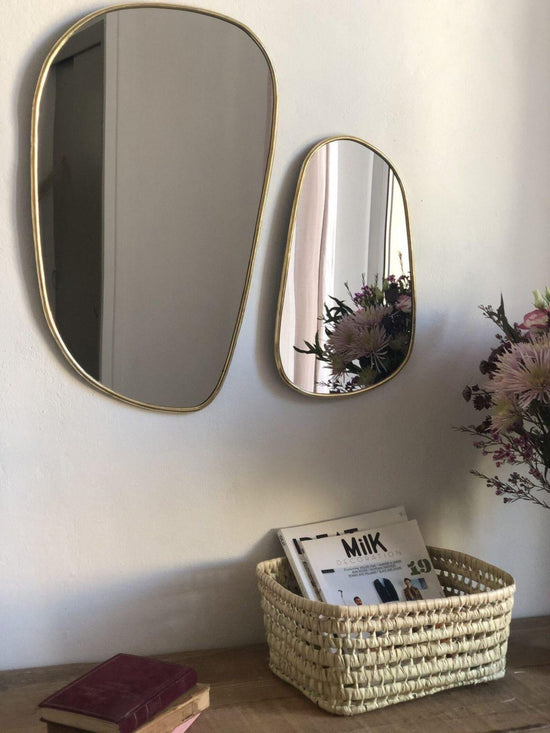 Asymmetrical Brass Mirror – Handmade Moroccan Wall Accent - ECOMOROCCO