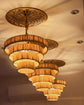 Moroccan Woven Rattan Pendant Lamp – 4-Tier Raffia Design for Ceilings
