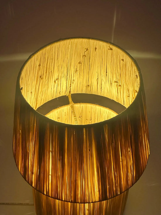 Natural Raffia Lamp – Handmade Moroccan Wicker Shade - ECOMOROCCO