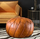 Handwoven Palm Leaf Pouf – Moroccan Natural Fiber Floor Cushion