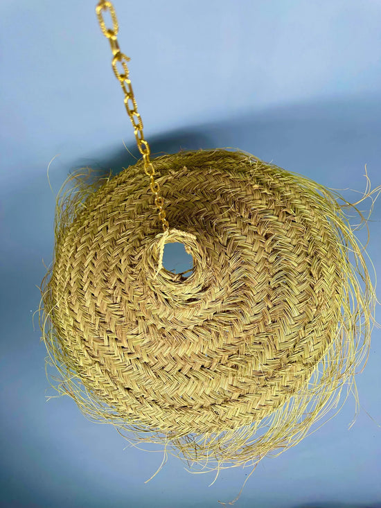 Moroccan Straw Pendant Light – Boho Woven Lampshade - ECOMOROCCO