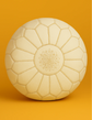 Authentic Large Leather Pouf – Moroccan Boho Style