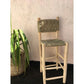 Moroccan Bar Stool | Handwoven Palm Leaf & Rustic Wood