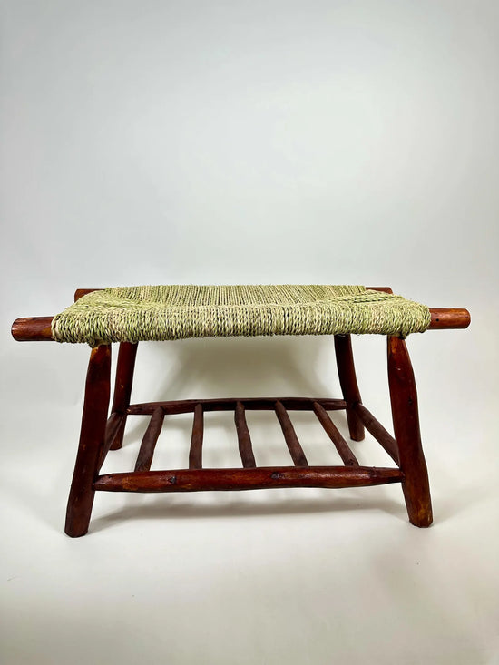 Rustic Moroccan Palm Bench – Handmade Boho Accent - ECOMOROCCO