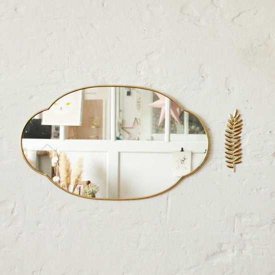 Oval Brass Wall Mirror – Handmade Moroccan Elegance - ECOMOROCCO