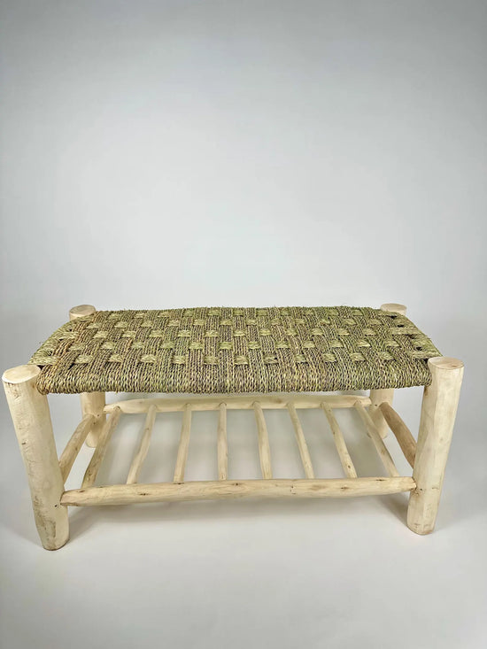 Boho Moroccan Woven Bench - ECOMOROCCO
