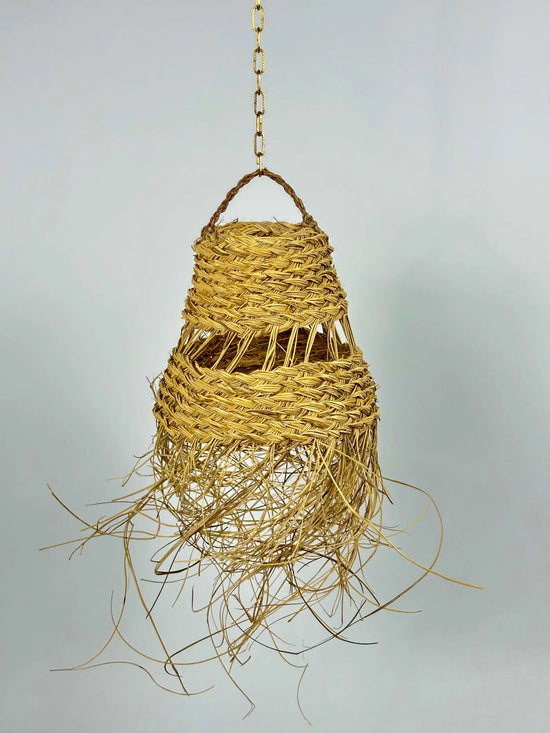 Natural Straw Ceiling Lamp – Boho Style - ECOMOROCCO