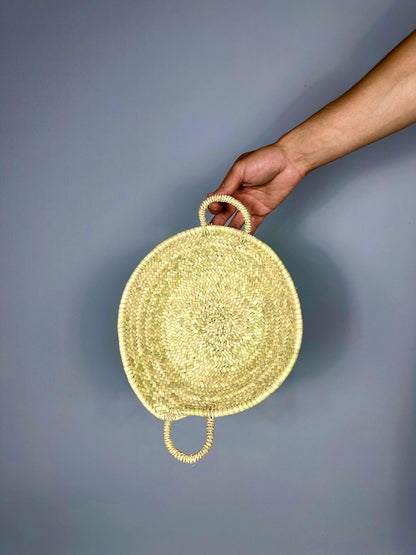 Moroccan Wicker Basket – Handmade Palm Leaf Decor