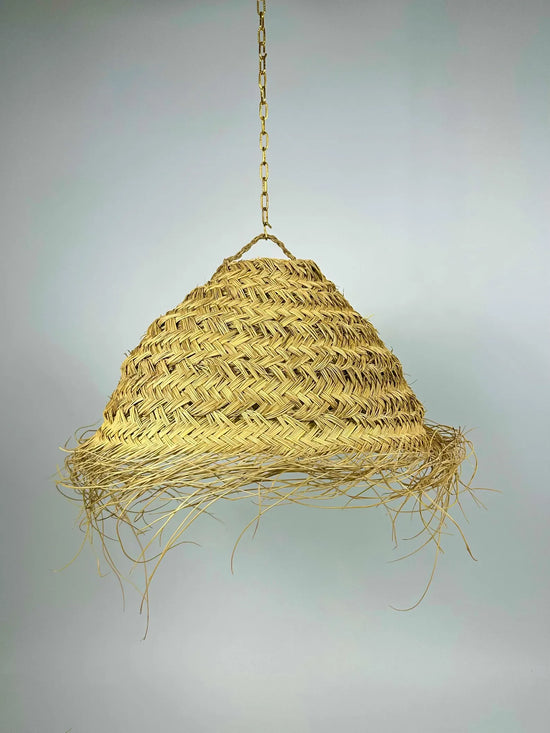 Handwoven Straw Ball Pendant Light – Boho Natural Lampshade for Earthy Interiors - ECOMOROCCO