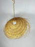 Handwoven Straw Parasol Pendant Light – Boho Natural Ceiling Lamp - ECOMOROCCO