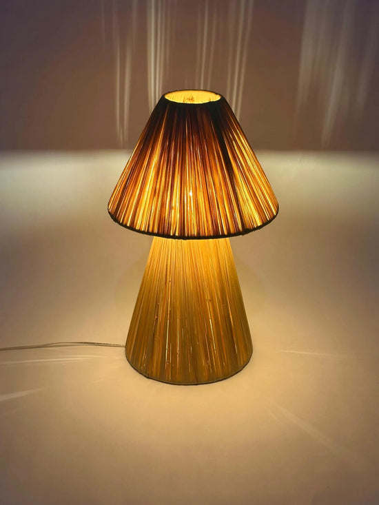 Natural Raffia Lamp – Handmade Moroccan Wicker Light - ECOMOROCCO