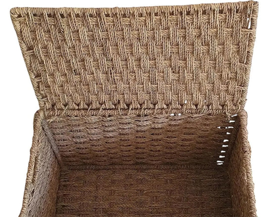Rattan Wicker Toy Box – Stylish Palm Leaf Storage - ECOMOROCCO