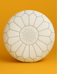 Authentic Large Leather Pouf – Moroccan Boho Style