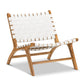 Custom Moroccan Leather Chair – Handcrafted Wood & Braided Seat