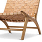 Custom Moroccan Leather Chair – Handcrafted Wood & Braided Seat