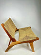 Moroccan Wooden Chair – Handwoven Straw Seat Accent