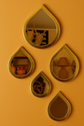 Handmade Brass Teardrop Mirror Set – Elegant Moroccan Wall Art