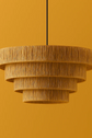 Moroccan Woven Rattan Pendant Lamp – 4-Tier Raffia Design for Ceilings