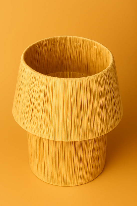 Natural Raffia Table Lamp – Handmade Moroccan Rattan Shade