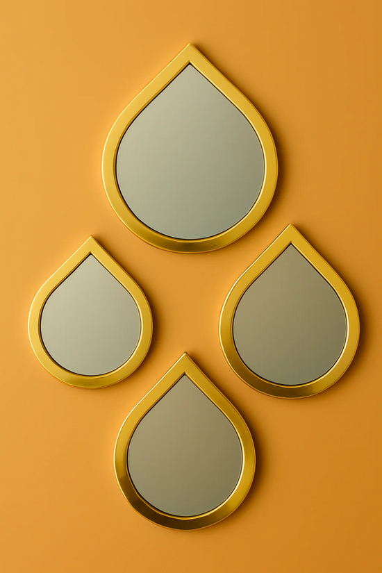 Handmade Brass Teardrop Mirror Set – Elegant Moroccan Wall Art