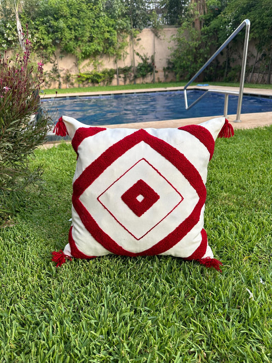 Moroccan Boho Pillow Cover – Handmade Tribal Cushion - ECOMOROCCO