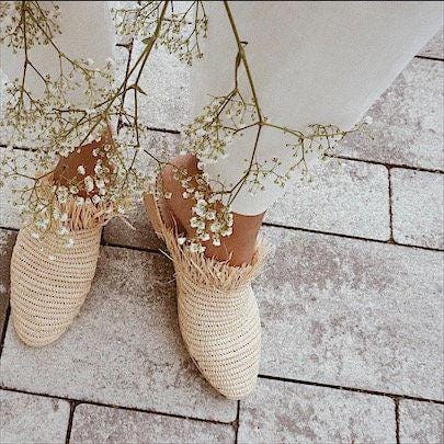 Handmade Moroccan Raffia Sandals – Lightweight Boho Summer Ballerinas - ECOMOROCCO