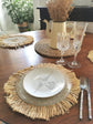 Moroccan Raffia Placemats – Handmade Boho Round Table Decor