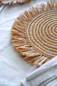 Moroccan Raffia Placemats – Handmade Boho Round Table Decor