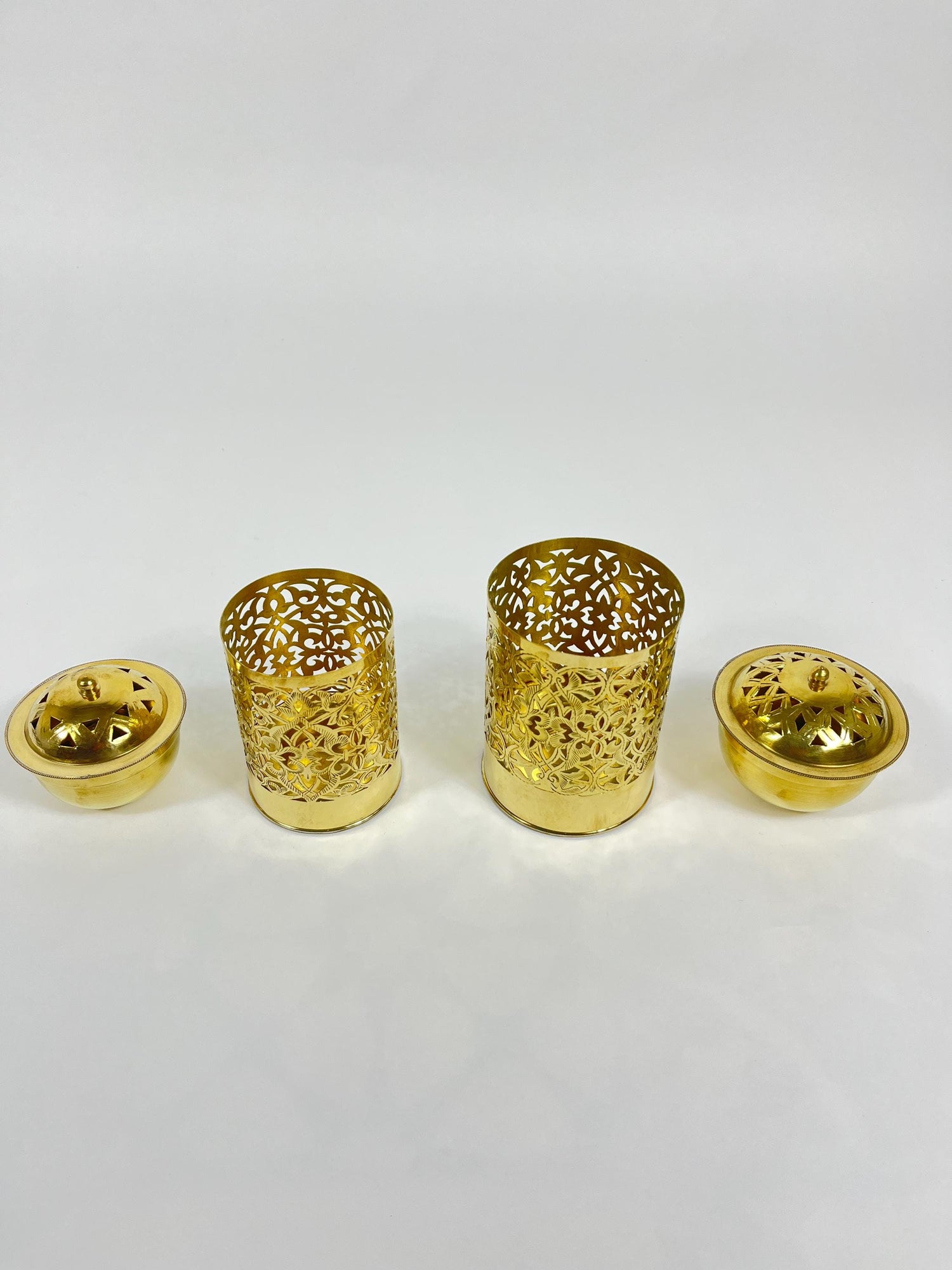 Handcrafted Unlacquered Brass Bathroom Basket - Engraved Trash Can & Decorative Toiletry Storage | Elegant Brass Trash Can.