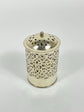 Handmade Bathroom Trash Can in Unlacquered Brass - Engraved Trash Can and Decorative Toilet Storage.