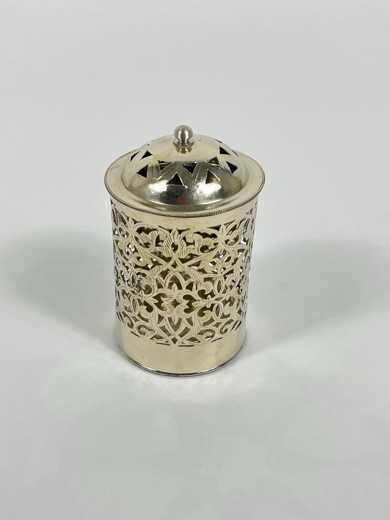 Handmade Bathroom Trash Can in Unlacquered Brass - Engraved Trash Can and Decorative Toilet Storage.