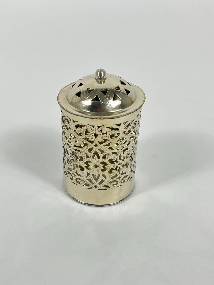 Handmade Bathroom Trash Can in Unlacquered Brass - Engraved Trash Can and Decorative Toilet Storage.