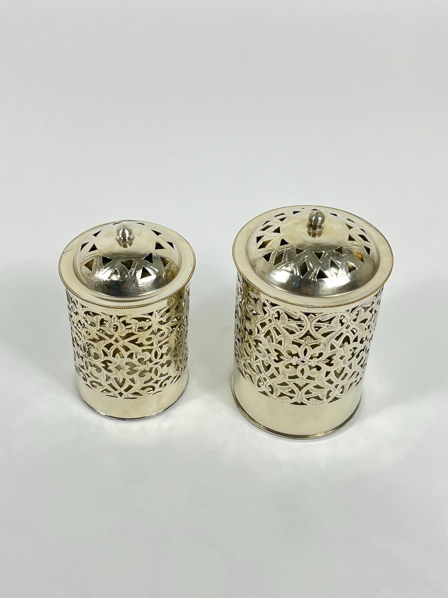 Handmade Bathroom Trash Can in Unlacquered Brass - Engraved Trash Can and Decorative Toilet Storage.