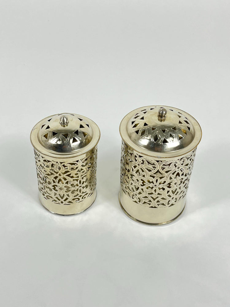 Handmade Bathroom Trash Can in Unlacquered Brass - Engraved Trash Can and Decorative Toilet Storage.
