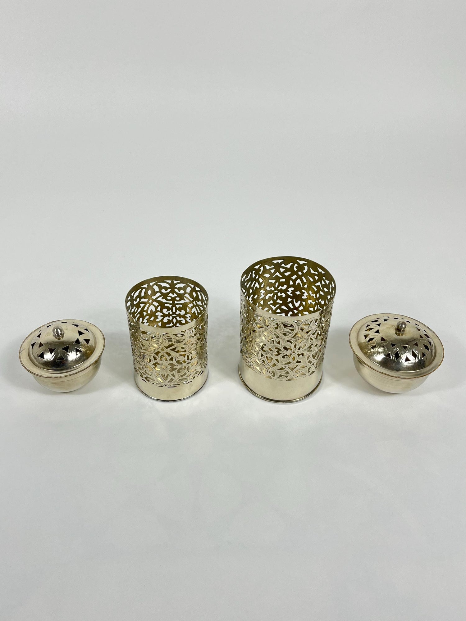 Handmade Bathroom Trash Can in Unlacquered Brass - Engraved Trash Can and Decorative Toilet Storage.