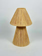 Moroccan table lamp handmade from natural raffia, rattan and wicker - Bohemian style.