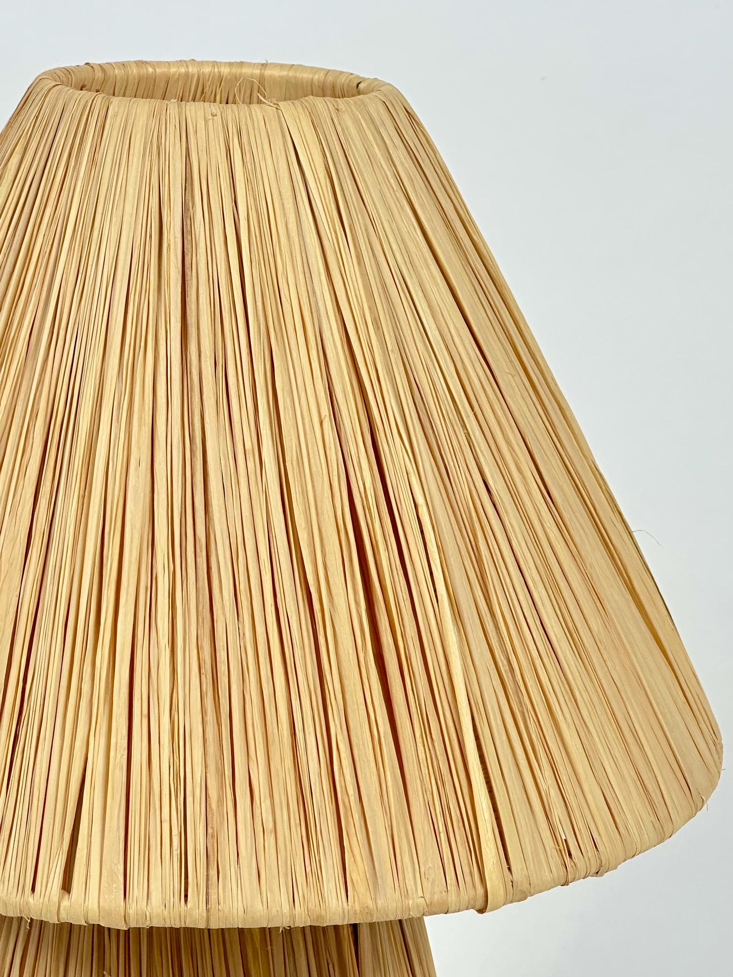 Moroccan table lamp handmade from natural raffia, rattan and wicker - Bohemian style.