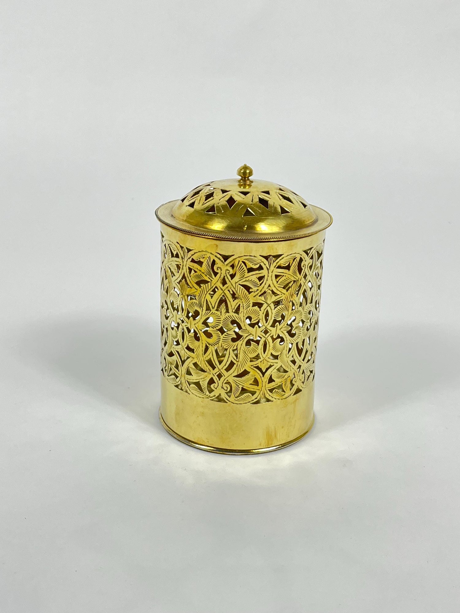 Handcrafted Unlacquered Brass Bathroom Basket - Engraved Trash Can & Decorative Toiletry Storage | Elegant Brass Trash Can.