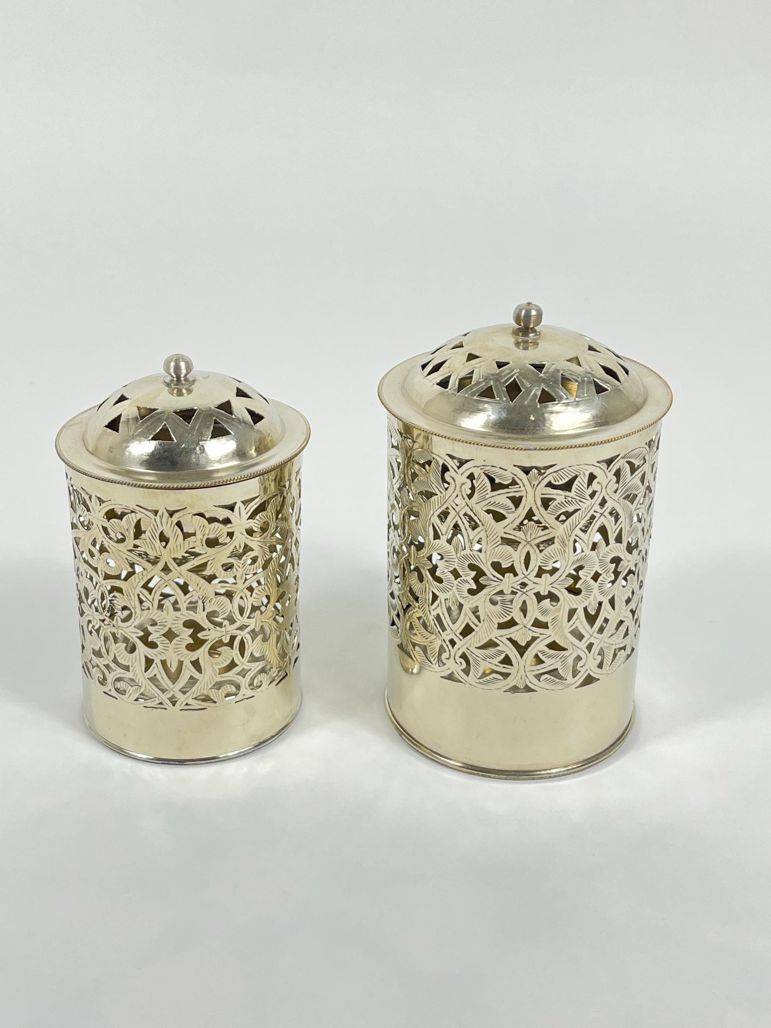 Handmade Bathroom Trash Can in Unlacquered Brass - Engraved Trash Can and Decorative Toilet Storage.