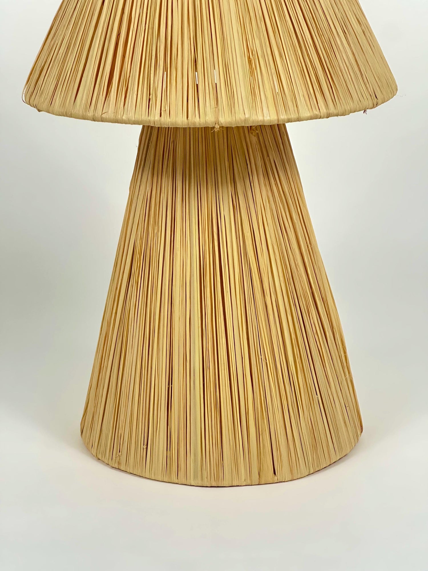 Moroccan table lamp handmade from natural raffia, rattan and wicker - Bohemian style.