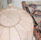 Authentic Large Leather Pouf – Moroccan Boho Style