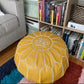 Authentic Large Leather Pouf – Moroccan Boho Style