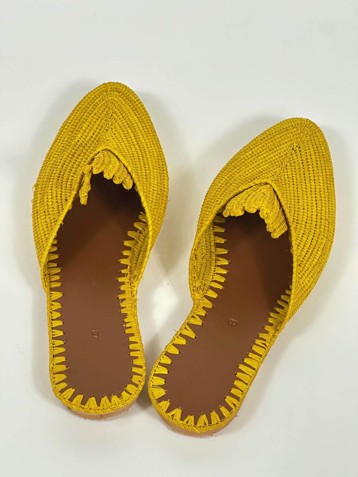 Handmade Raffia Sandals - Moroccan Summer Loafers with Leather Sole.