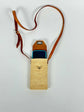 Raffia Crossbody Phone Bag  Handmade with Leather Strap