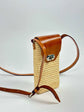 Raffia Crossbody Phone Bag  Handmade with Leather Strap